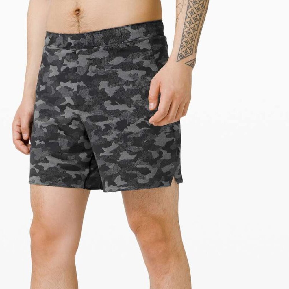 Lululemon Surge Short *Liner 6" Variegated Mesh Camo Black